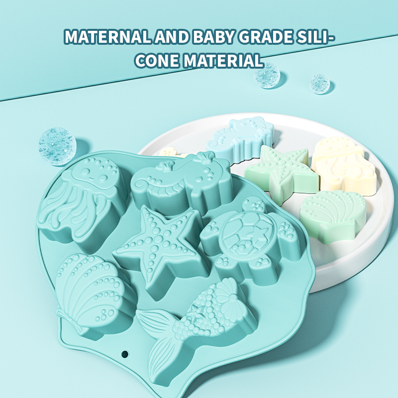 Silicone Mold Ocean - Okyanus Fondan Silikon Kalıp Kabuk Denizkızı