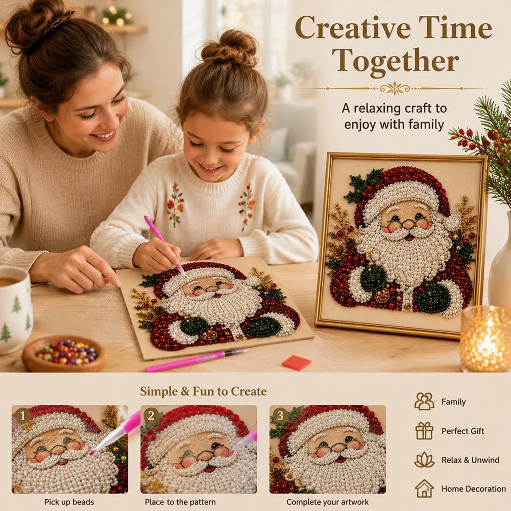 Resin Art For Kids - Noel Baba İnci Sanatı DIY Kiti