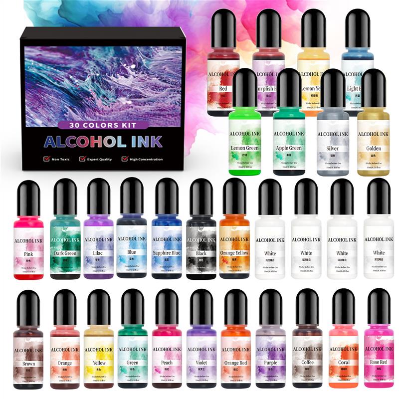 Resin Art Alcohol Ink - 1 takım Sanat Mürekkep Alkol Epoksi