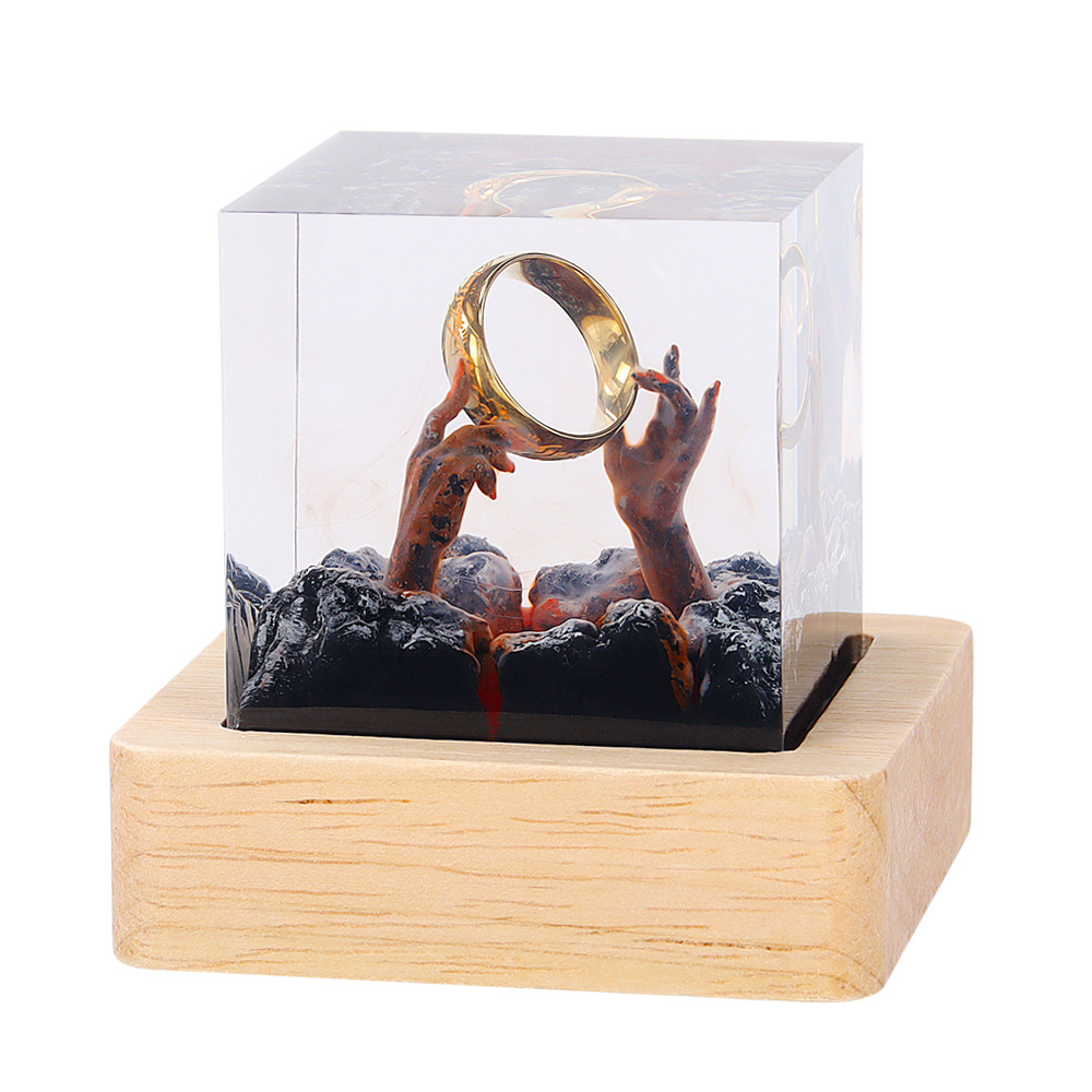 Resin Art Ring - Şeytan Diyarı Organizma Reçine Masa Lambası