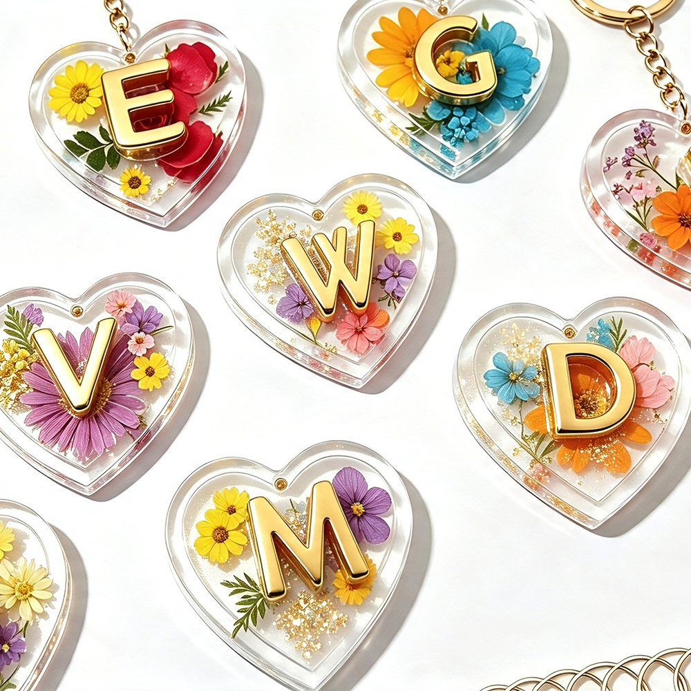 Resin Art Heart - 26 Harf ve Kalp Silikon Kalıpları
