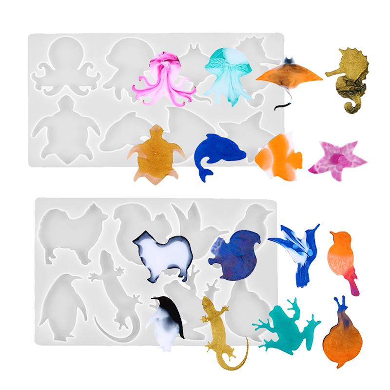 Silicone Mold Ocean - Deniz karasal hayvanlar silikon anahtarlık kalıp