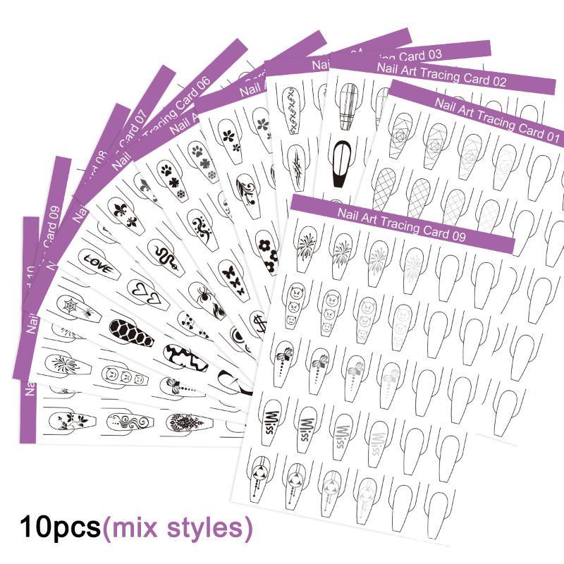 Resin Art Guide Book - 10 adet Nail Art Hatları Uygulama