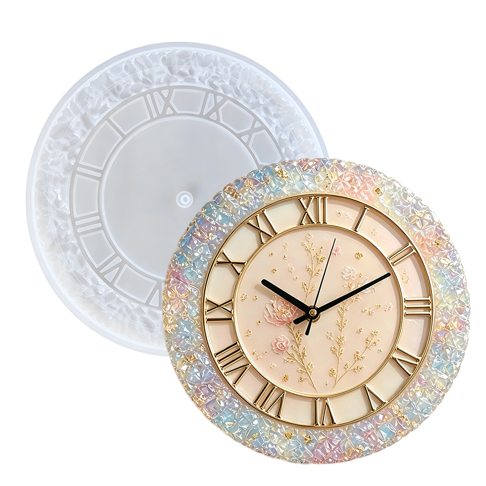 Resin Art Clock - Elmas Şekilli Saat Silikon Kalıbı, DIY