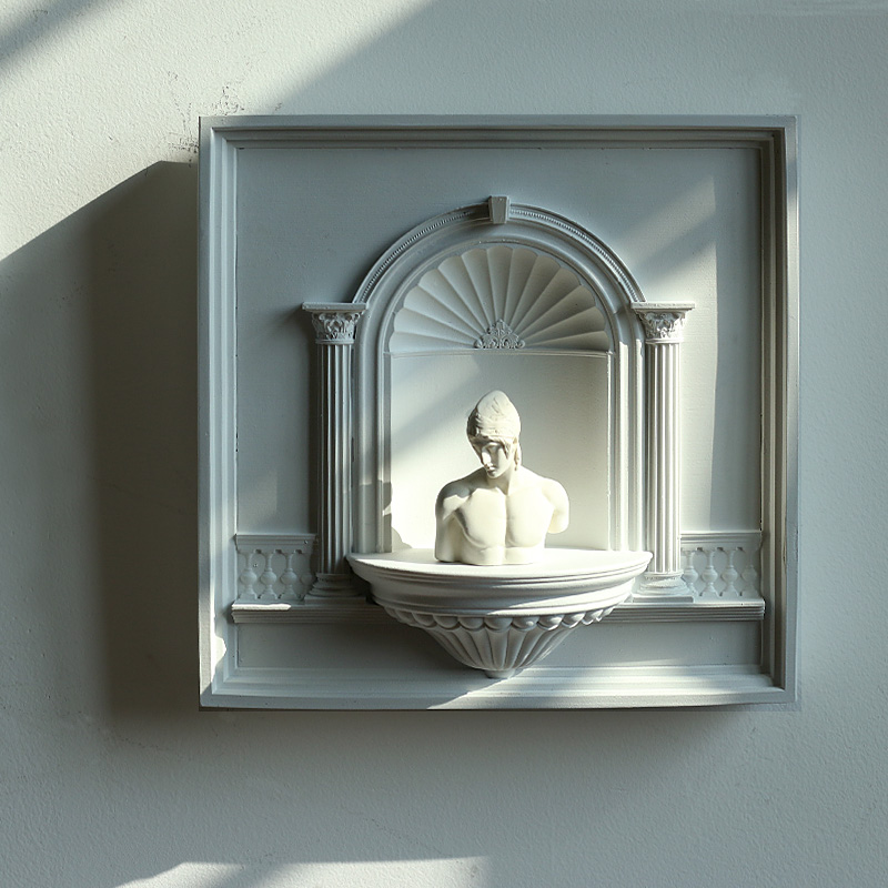 Resin Art Clock - ‌ Fransız Vintage Duvar Sanatı, Alçı