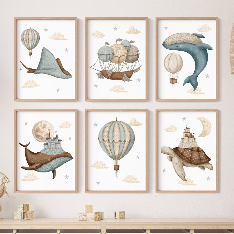Resin Art For Kids - Balina Kaplumbağa Şatosu Balon İskandinav Çocuk