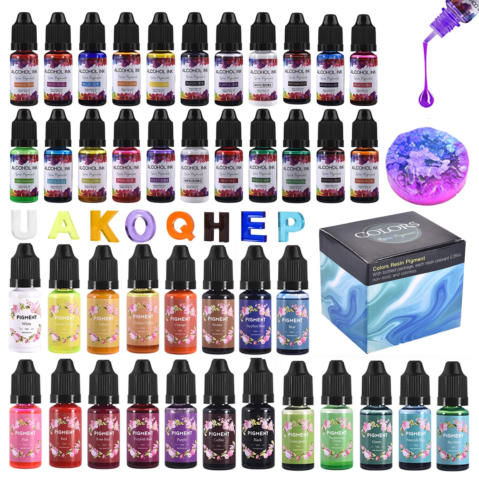 Resin Art Alcohol Ink - 1 takım Reçine Pigment Kiti Sanat