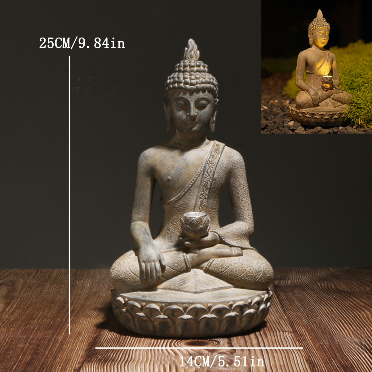 Zen-ilham güneş enerjili buda  - Resin Art India incelemesi ve fiyatı